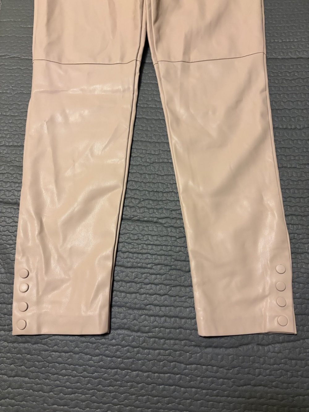 Mango Beige Faux Leather Straight-Leg Pants - Picture 6 of 8